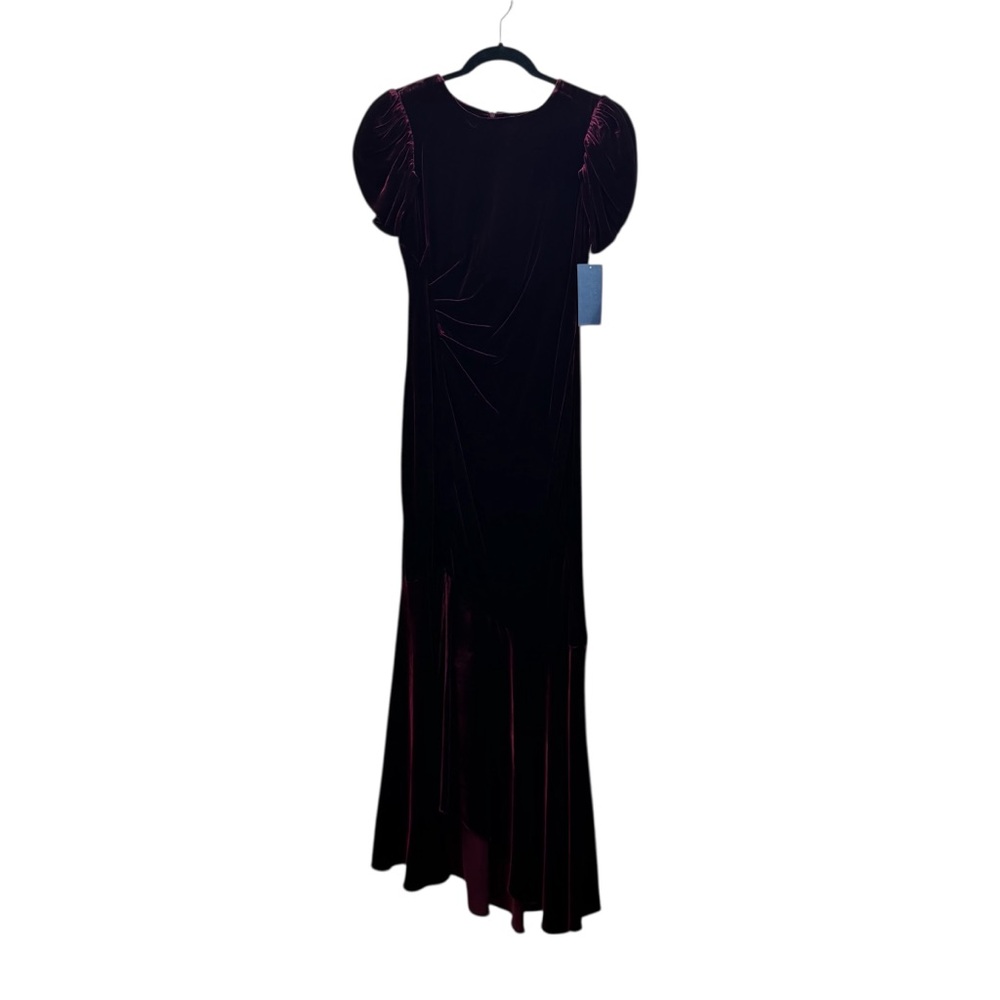 Shoshanna Marise Velvet High Low Gown in Burgundy Formal Special Occasion Sz. 0 - Picture 7 of 13